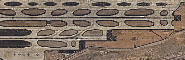Airport Departure Area Art Print featuring the photograph Airport With Runway From Above by Nearmap