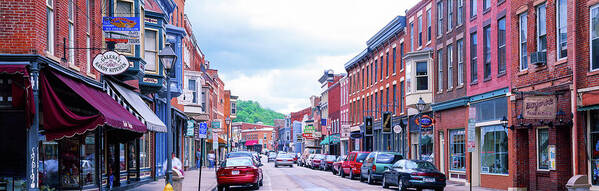 Photography Art Print featuring the photograph Cars Parked On The Street, Galena, Jo by Panoramic Images