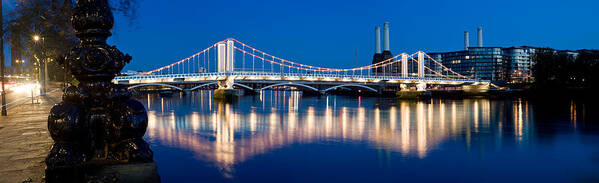 Photography Art Print featuring the photograph Chelsea Bridge With Battersea Power by Panoramic Images