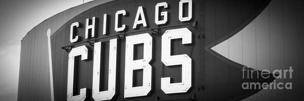 America Art Print featuring the photograph Chicago Cubs Sign Panoramic Picture by Paul Velgos