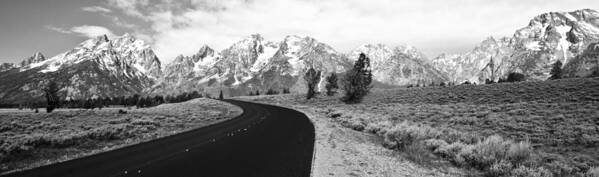 Grand Teton National Park Art Print featuring the photograph Black White Grand Tetons by Crystal Wightman