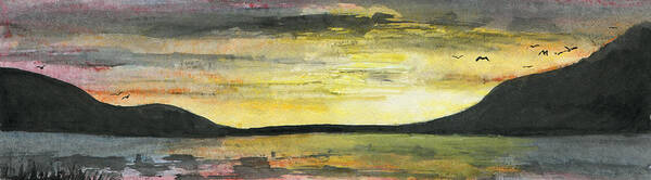 Lake Art Print featuring the painting Ebb of Sol by R Kyllo