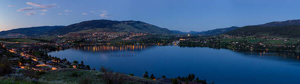 Lakes Art Print featuring the photograph Evening Panorama of Kalamalka Lake by Michael Russell