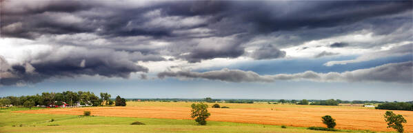 Farmhouse Art Print featuring the photograph Farmhouse in the Storm Panorama by Eric Benjamin