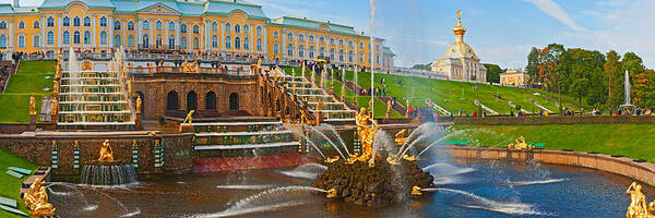 Photography Art Print featuring the photograph Grand Cascade Fountain In Front by Panoramic Images