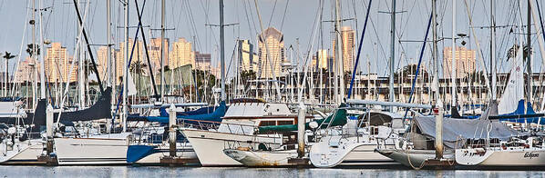 Boats Art Print featuring the photograph Harbor Skyline by Sonny Marcyan