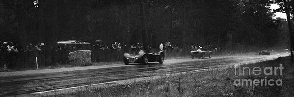 Ken Miles Art Print featuring the photograph Ken Miles at Pebble Beach Road Races in 1955 by Robert K Blaisdell