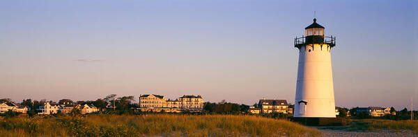 Photography Art Print featuring the photograph Lighthouse In A Town, Edgartown by Panoramic Images