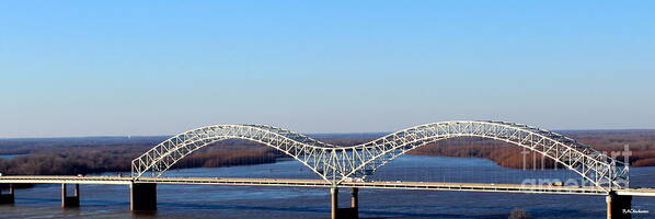 Wall Art Print featuring the photograph M Bridge Memphis Tennessee by Barbara Chichester