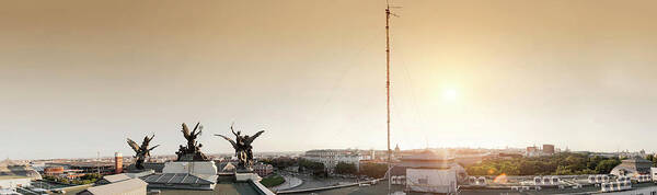 Panoramic Art Print featuring the photograph Madrid View From Top Of Ministry Of by Luis Davilla