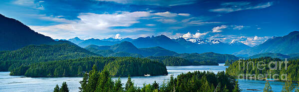 Tofino Art Print featuring the photograph Panoramic view of Tofino Vancouver Island Canada by Mark Skalny