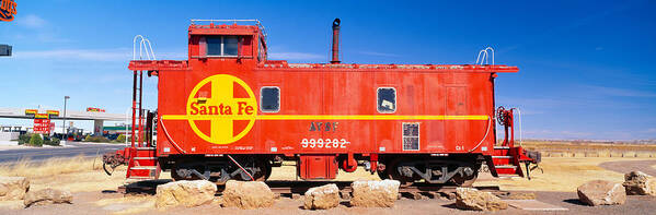 Photography Art Print featuring the photograph Red Santa Fe Caboose, Arizona by Panoramic Images