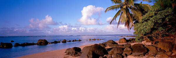 Photography Art Print featuring the photograph Rocks On The Beach, Anini Beach, Kauai by Panoramic Images