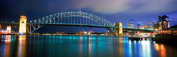 Photography Art Print featuring the photograph Sydney Harbour Bridge With The Sydney by Panoramic Images