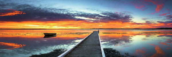 Tranquility Art Print featuring the photograph Tuggerah Lake Jetty by Bruce Hood