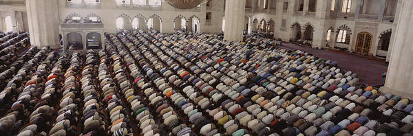 Photography Art Print featuring the photograph Turkey, Edirne, Friday Noon Prayer by Panoramic Images