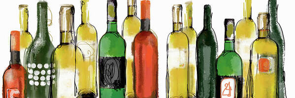 Abundance Art Print featuring the photograph Various Wine Bottles by Ikon Ikon Images