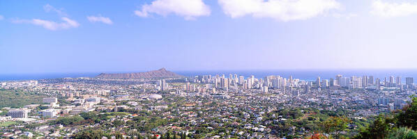 Photography Art Print featuring the photograph View From Diamond Head Volcano by Panoramic Images