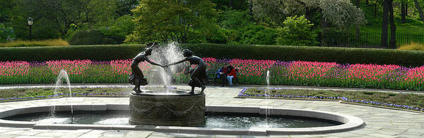 Water Fountain Art Print featuring the photograph Water Fountain in Central Park by Yue Wang