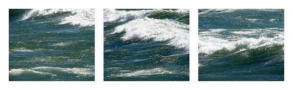 Michigan Art Print featuring the photograph Waves Triptych ll by Michelle Calkins