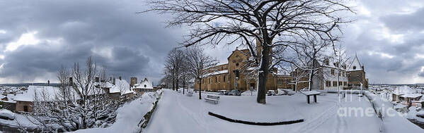 Collegiale De Neuchatel Art Print featuring the photograph Winter storm by Charles Lupica