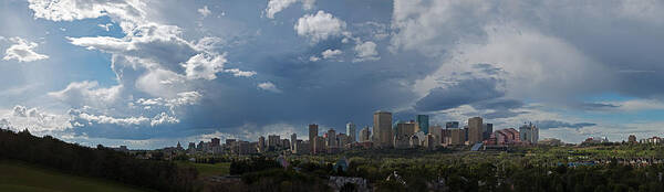 Skyline Art Print featuring the photograph Cloudy Panorama Edmonton by David Kleinsasser