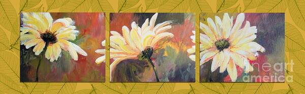 Daisies Art Print featuring the painting Daisies Three by Susan Fisher