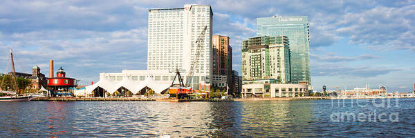 Baltimore Art Print featuring the photograph Panorama of East End of Baltimore Inner Harbor 2012 by Thomas Marchessault