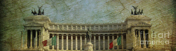 The Victor Emanuel Monument Art Print featuring the photograph The Wedding Cake Altare della Patria by Lee Dos Santos