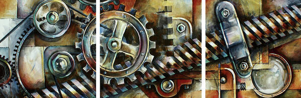 Mechanical Art Print featuring the painting ' Harmony' by Michael Lang