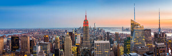 Aerial Art Print featuring the photograph New York skyline panorama #1 by Mihai Andritoiu
