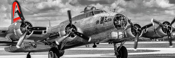 B-17 Art Print featuring the photograph B17 Red Tail by Chris Smith