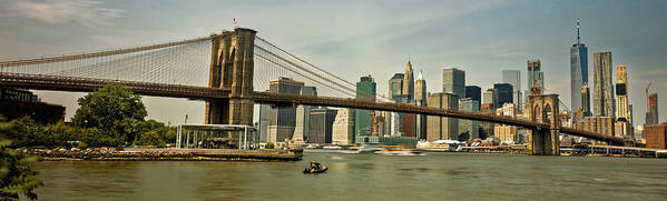 Brooklyn Bridge Art Print featuring the photograph Brooklyn Bridge Panorama by Doolittle Photography and Art