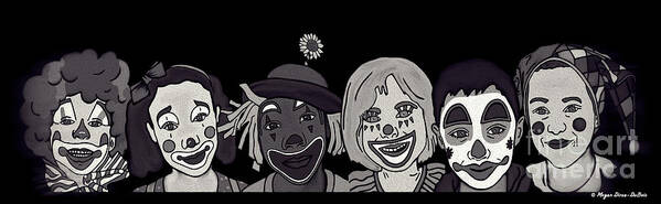 Clown Art Print featuring the digital art Clown Alley Black Lavender by Megan Dirsa-DuBois
