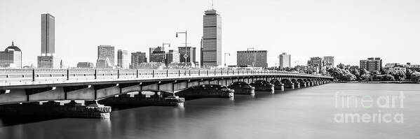 America Art Print featuring the photograph Harvard Bridge Boston Skyline Panorama Photo by Paul Velgos