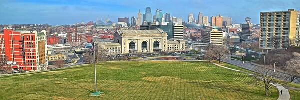 Kansas Art Print featuring the photograph Kansas City Wide Angle by Frozen in Time Fine Art Photography