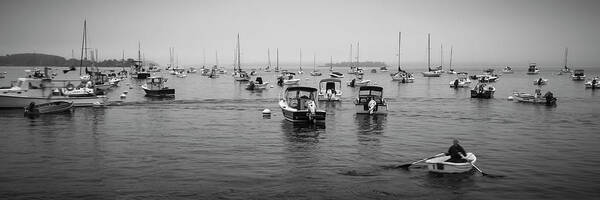 Maine Art Print featuring the photograph Maine Misty Winter Morning at Falmouth Harbor by Ranjay Mitra