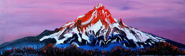  Art Print featuring the painting Mount Hood At Dusk 5 by James Dunbar
