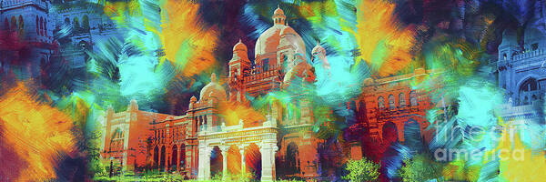 Pakistan Art Print featuring the painting Pakistani Museum by Gull G