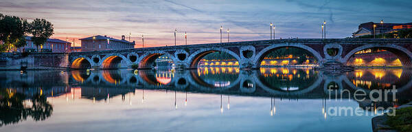 Pont Neuf Art Print featuring the photograph Panorama of Pont Neuf in Toulouse by Elena Elisseeva