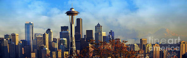 Seattle Art Print featuring the photograph Seattle skyline by Frank Larkin