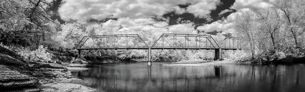 Mulberry River Art Print featuring the photograph Silver Bridge Pano by James Barber