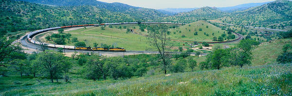 Photography Art Print featuring the photograph The Tehachapi Train Loop Near Tehachapi by Panoramic Images