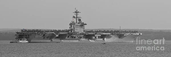 Uss Theodore Roosevelt Art Print featuring the photograph USS Theodore Roosevelt in the Solent by Terri Waters