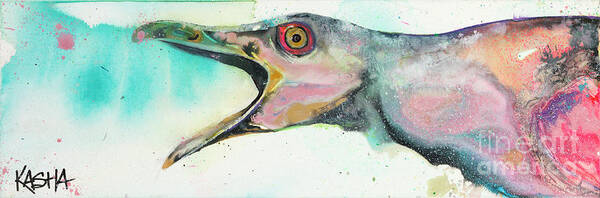Seagull Art Print featuring the painting Big Gulp by Kasha Ritter