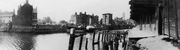 Panoramic Art Print featuring the photograph Boston Riverside by Alfred Hind Robinson