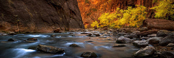 Fall Art Print featuring the photograph Fall in the Narrows Pano by Ryan Smith