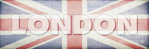 London Art Print featuring the digital art London Faded Flag Design by Edward Fielding