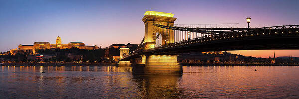Panorama Budapest Chain Bridge Art Print featuring the Panorama Budapest Chain Bridge by Istv?n Nagy