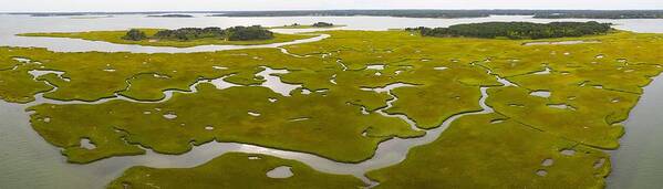 Landscapeaerial Art Print featuring the photograph Salt Marshes And Estuaries Are Found by Ethan Daniels